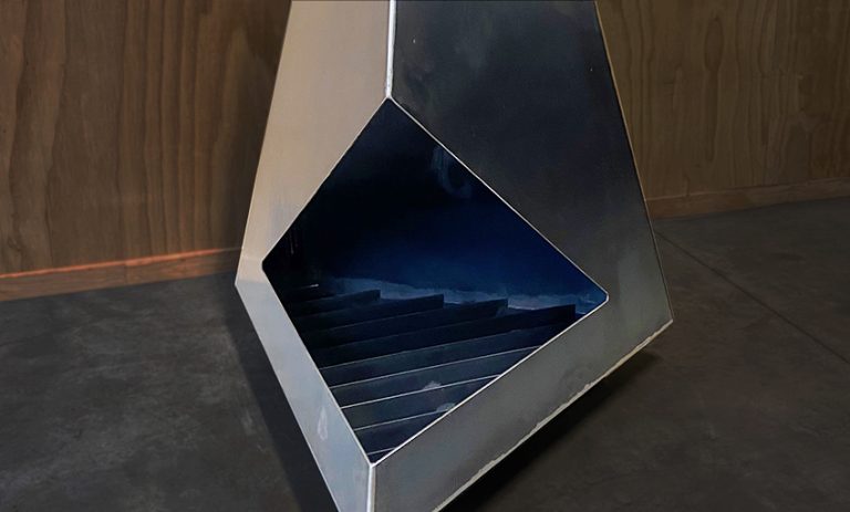 Corten steel chiminea fire pit by The Workshop 1924