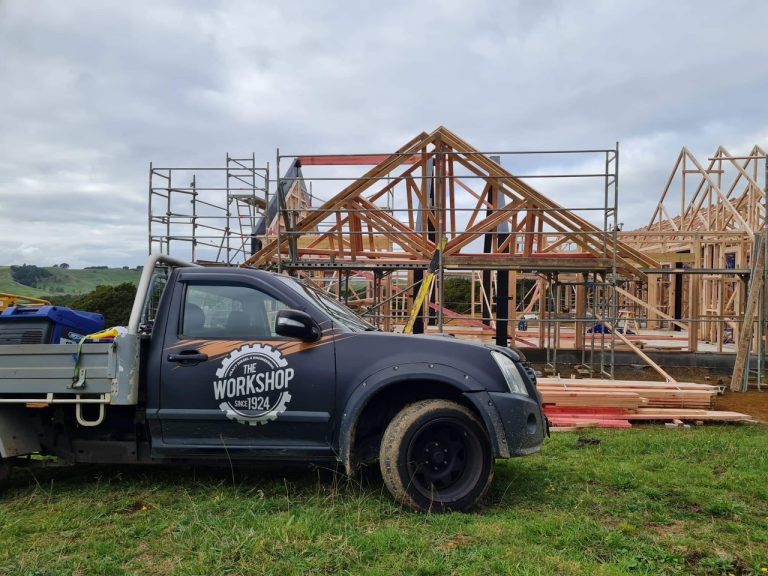 Residential structural steel roof beams installed in Franklin home