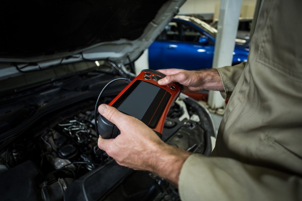 Diesel truck ECU unit controlling engine performance parameters